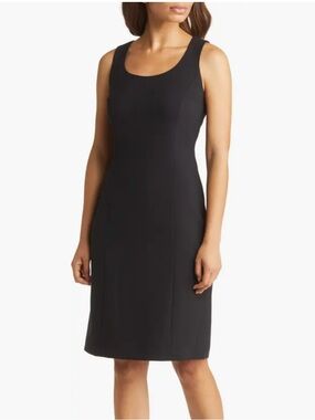 Tahari Classic Black Sheath Dress Size 4